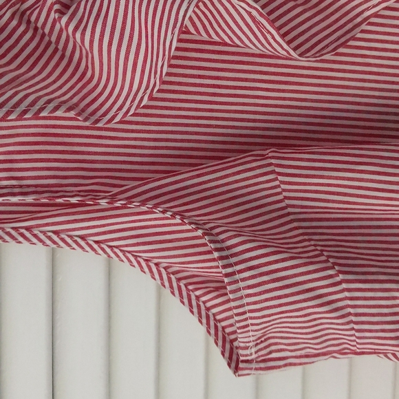 🏖️🌴 No Comment red and white candy stripe top ruffles front tie - Picture 4 of 9